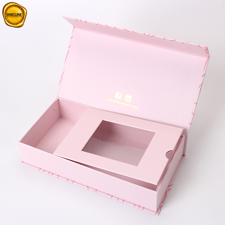 Rosa Farbe Wig Box Hair Packagingwig Boxes Custom Logo Packaging