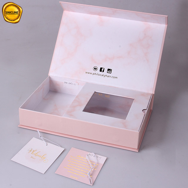 Rosa Farbe Wig Box Hair Packagingwig Boxes Custom Logo Packaging