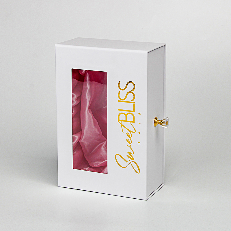 Weiße Haarverlängerungsverpackungsbox Perückenboxen Benutzerdefinierte Logoverpackung