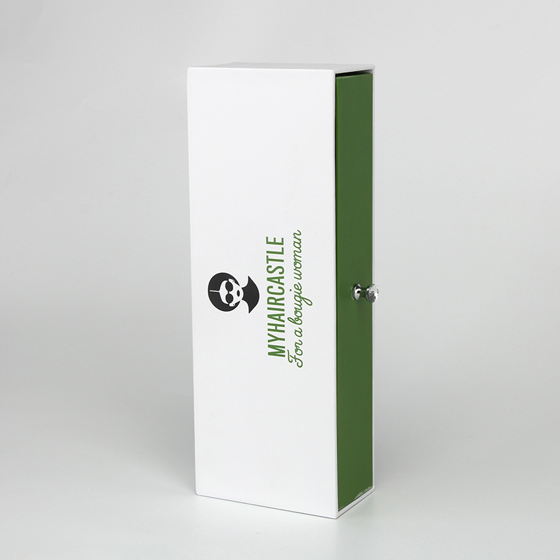 White Box Green Logo Hair Packaging Boxes Kundenspezifisches Logo Bundle Kundenspezifische Haarboxen