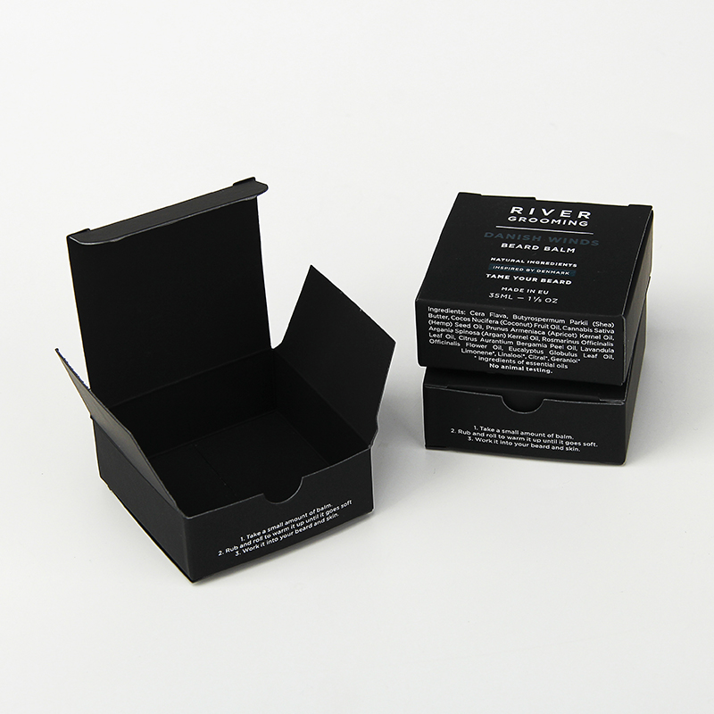 Custom Black Paper Men's Skin Care Beard Oil Packaging Box